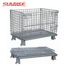 foldable galvanized packaging metal turnover boxes with wheels